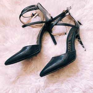 Sam And Libby Black Snake Print Strappy Heels